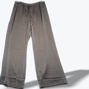 Sincerely Jules Womens Black Satin Wide Leg Drawstring Pants Size Medium NWT